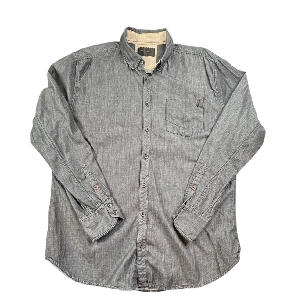 Outpost Makers Gray Plain Long Sleeve Mens XL Shirt Button Down Classic N200